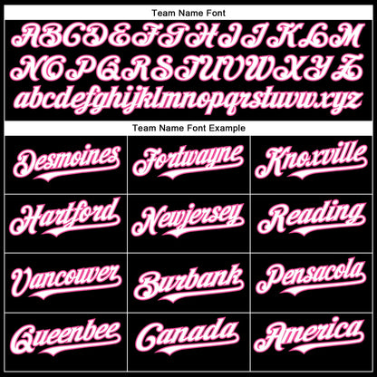 Custom Black White-Pink Authentic Baseball Jersey - Sky-Custom