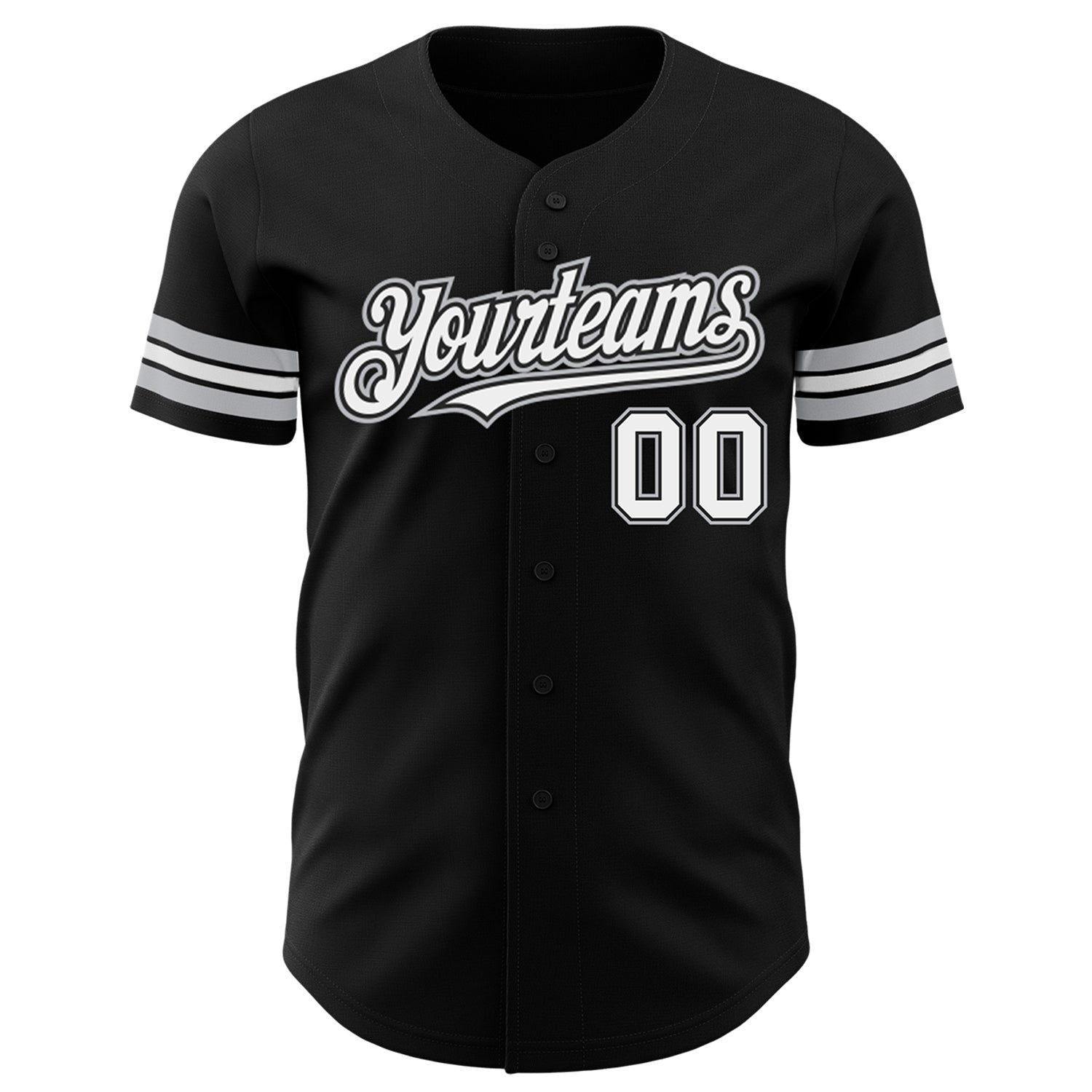 Custom Black White-Gray Authentic Baseball Jersey - Sky-Custom