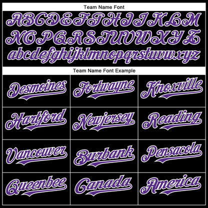 Custom Black Purple=White Authentic Baseball Jersey - Sky-Custom