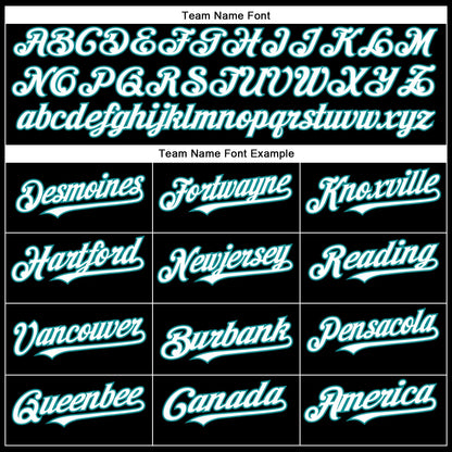 Custom Black White-Teal Authentic Baseball Jersey - Sky-Custom