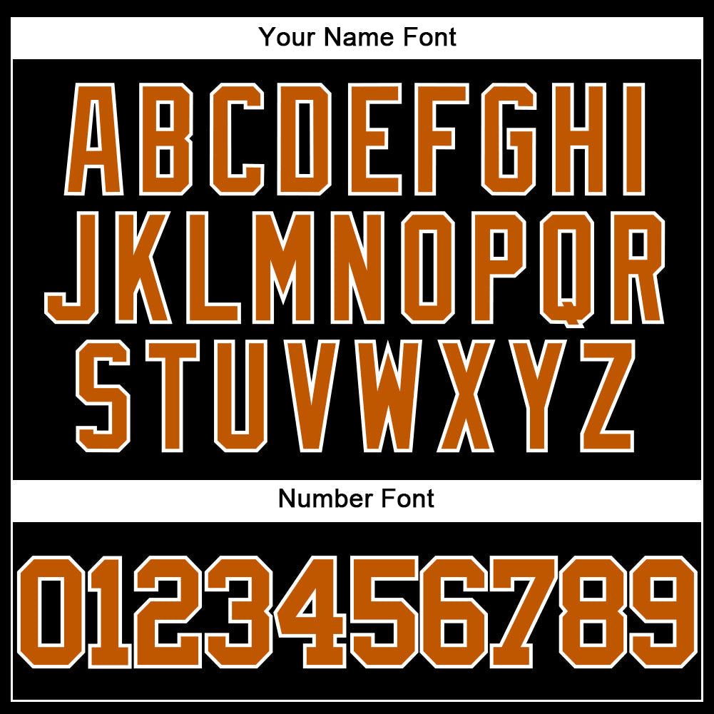 Custom Black Texas Orange-White Authentic Baseball Jersey - Sky-Custom