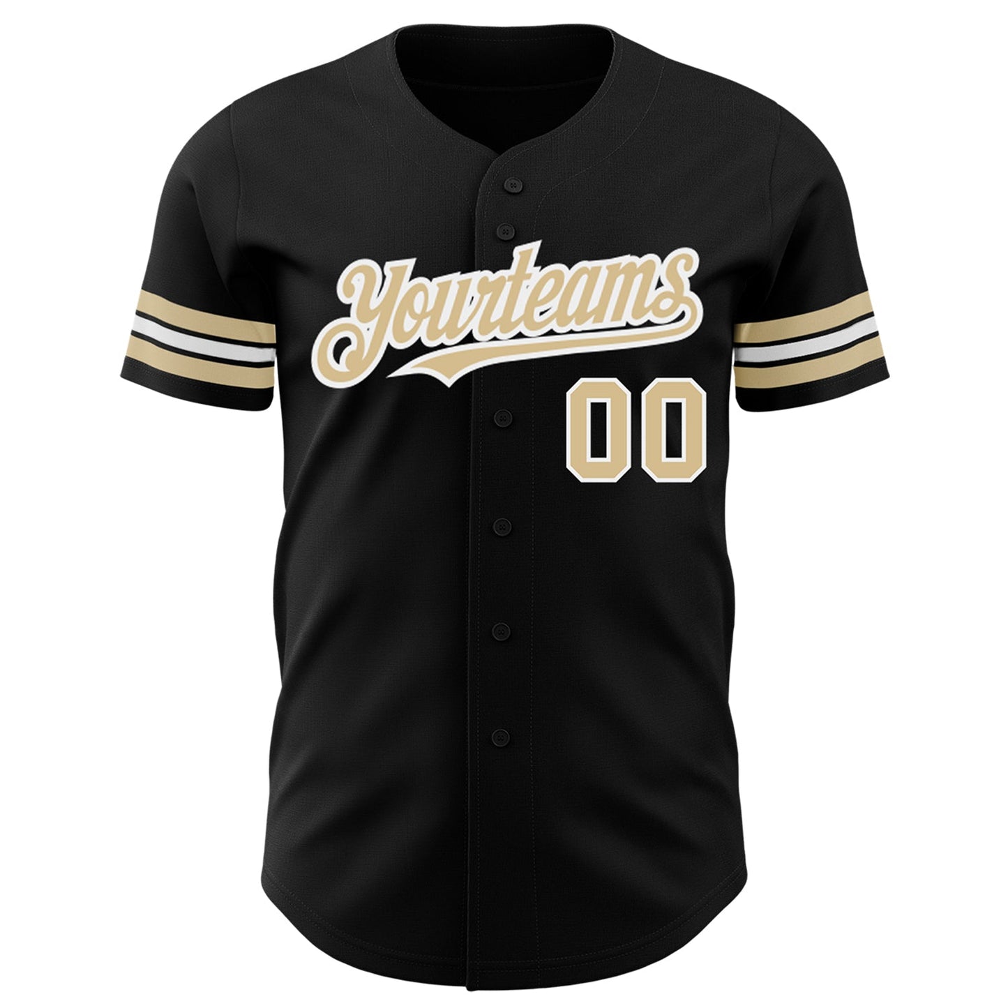 Custom Black Vegas Gold-White Authentic Baseball Jersey - Sky-Custom