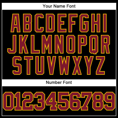 Custom Black Crimson-Gold Authentic Baseball Jersey - Sky-Custom