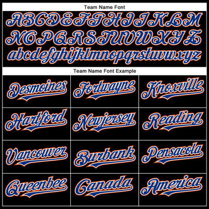 Custom Black Royal-Orange Authentic Baseball Jersey - Sky-Custom