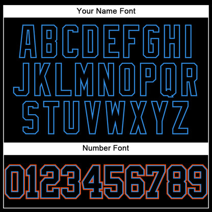 Custom Black Electric Blue-Orange Authentic Baseball Jersey - Sky-Custom