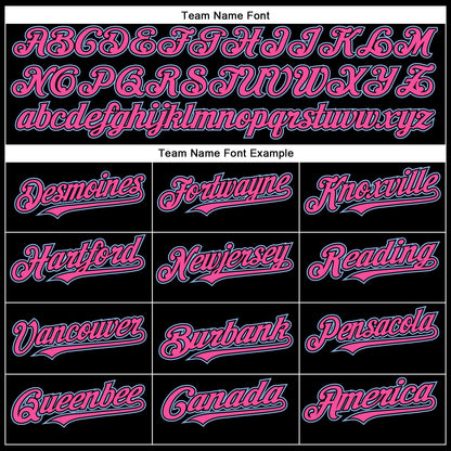 Custom Black Light Blue-Pink Authentic Baseball Jersey - Sky-Custom