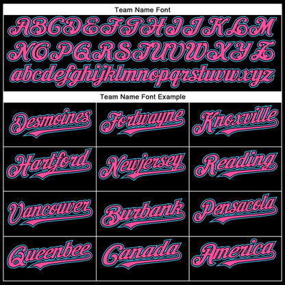 Custom Black Sky Blue-Pink Authentic Baseball Jersey - Sky-Custom