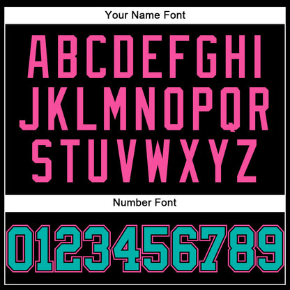 Custom Black Aqua-Pink Authentic Baseball Jersey - Sky-Custom