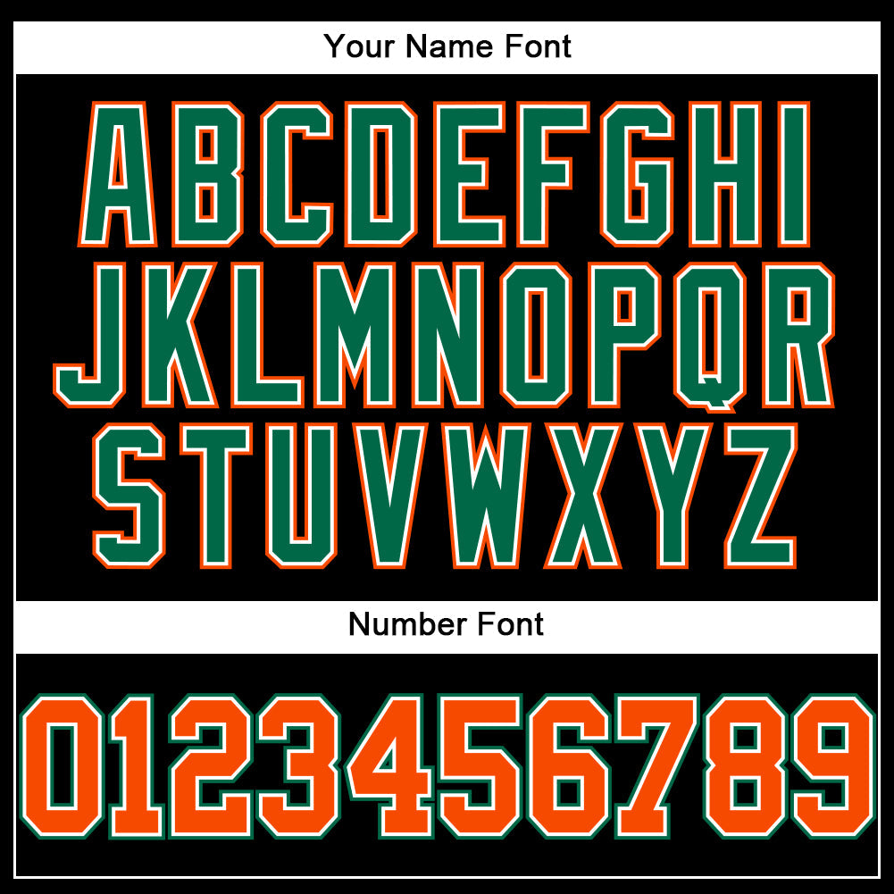 Custom Black Orange-Kelly Green Authentic Baseball Jersey - Sky-Custom