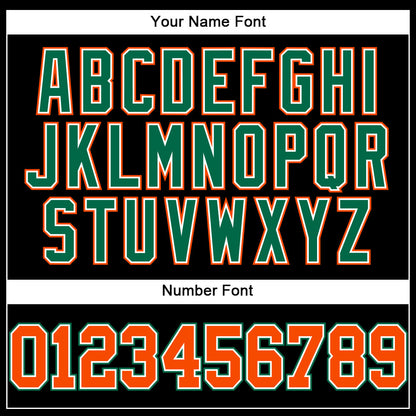 Custom Black Orange-Kelly Green Authentic Baseball Jersey - Sky-Custom