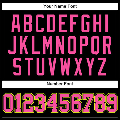 Custom Black Pink-Neon Yellow Authentic Baseball Jersey - Sky-Custom
