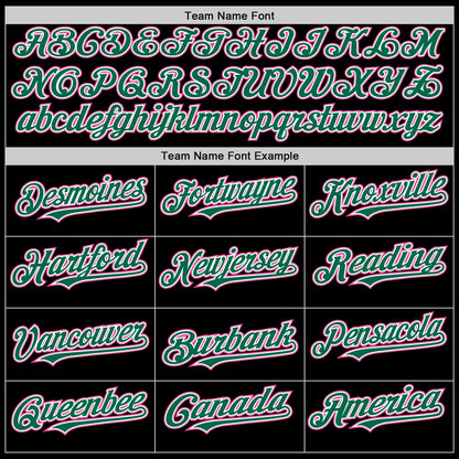 Custom Black White Pinstripe Pink-Kelly Green Authentic Sleeveless Baseball Jersey - Sky-Custom