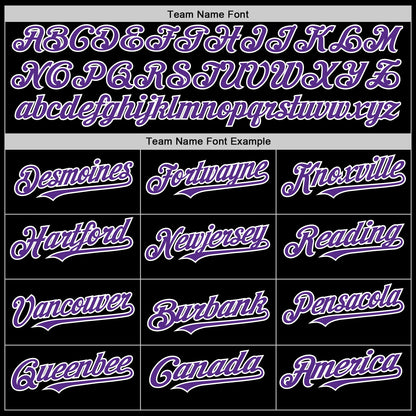 Custom Black White Pinstripe Purple Authentic Sleeveless Baseball Jersey - Sky-Custom