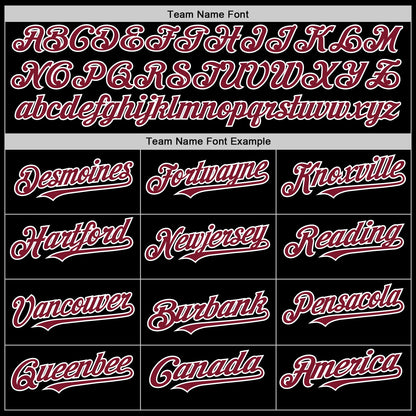 Custom Black White Pinstripe Crimson Authentic Sleeveless Baseball Jersey - Sky-Custom
