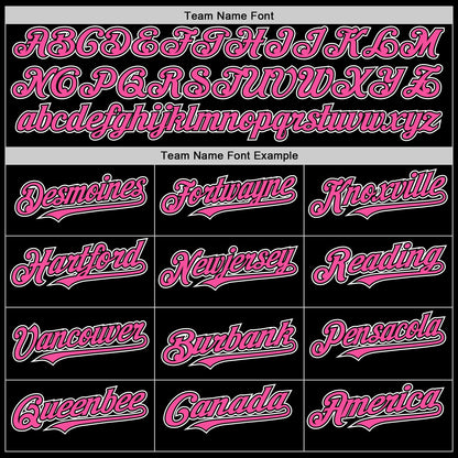 Custom Black Pink Pinstripe White Authentic Sleeveless Baseball Jersey - Sky-Custom