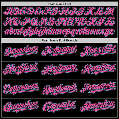 Custom Black Pink Pinstripe Light Blue Authentic Sleeveless Baseball Jersey - Sky-Custom