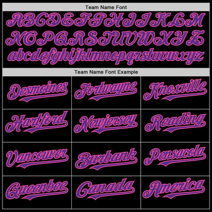 Custom Black Pink Pinstripe Purple Authentic Sleeveless Baseball Jersey - Sky-Custom