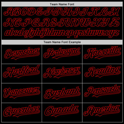 Custom Black Red Pinstripe Red Authentic Sleeveless Baseball Jersey - Sky-Custom