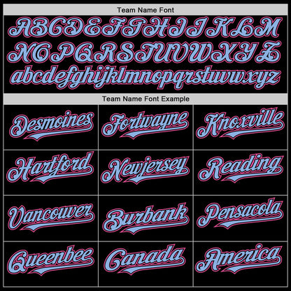 Custom Black Light Blue Pinstripe Pink Authentic Sleeveless Baseball Jersey - Sky-Custom