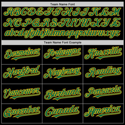 Custom Black Kelly Green Pinstripe Gold Authentic Sleeveless Baseball Jersey - Sky-Custom