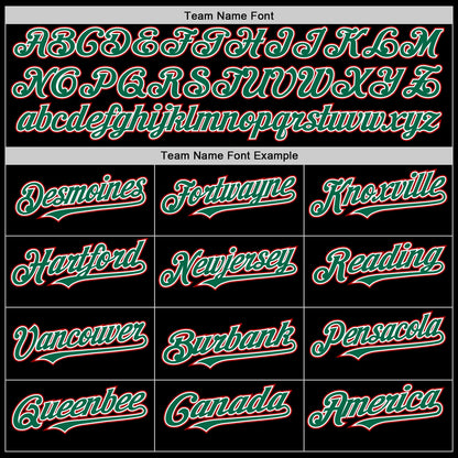 Custom Black Kelly Green Pinstripe White-Red Authentic Sleeveless Baseball Jersey - Sky-Custom