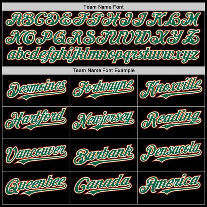 Custom Black Kelly Green Pinstripe White-Orange Authentic Sleeveless Baseball Jersey - Sky-Custom