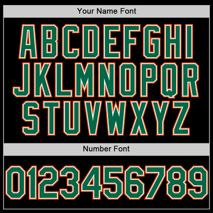 Custom Black Kelly Green Pinstripe White-Orange Authentic Sleeveless Baseball Jersey - Sky-Custom