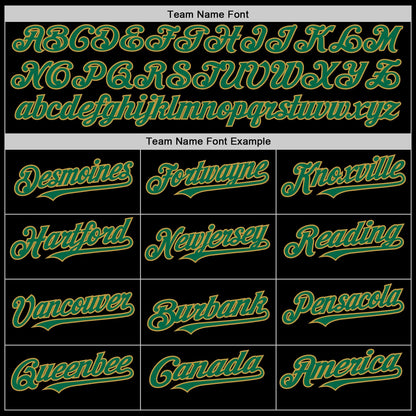 Custom Black Kelly Green Pinstripe Old Gold Authentic Sleeveless Baseball Jersey - Sky-Custom