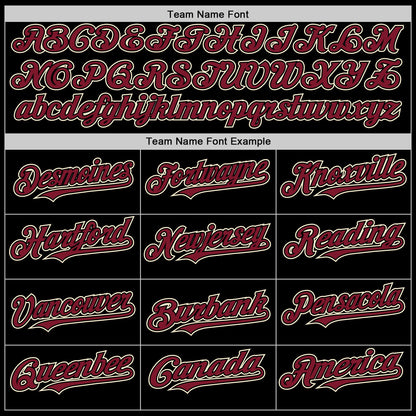 Custom Black Cream Pinstripe Crimson Authentic Sleeveless Baseball Jersey - Sky-Custom