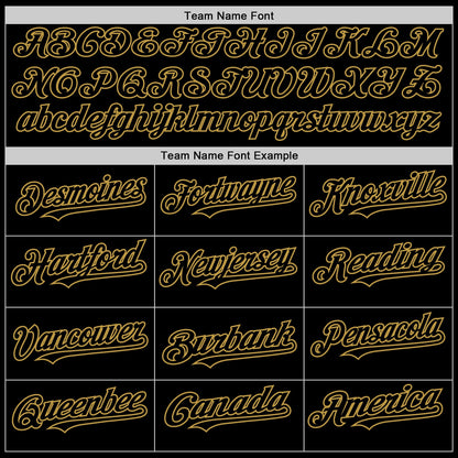 Custom Black Old Gold Pinstripe Old Gold Authentic Sleeveless Baseball Jersey - Sky-Custom
