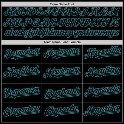 Custom Black Teal Pinstripe Teal Authentic Sleeveless Baseball Jersey - Sky-Custom