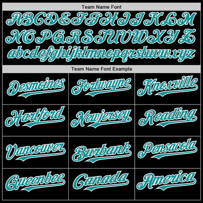 Custom Black Teal Pinstripe White Authentic Sleeveless Baseball Jersey - Sky-Custom