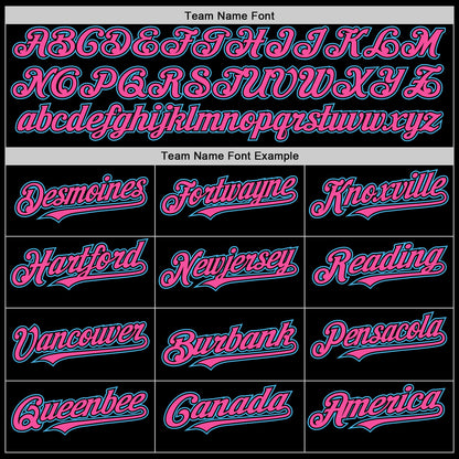 Custom Black Sky Blue-Pink Authentic Sleeveless Baseball Jersey - Sky-Custom