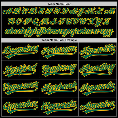 Custom Black Kelly Green-Gold Authentic Throwback Baseball Jersey - Sky-Custom