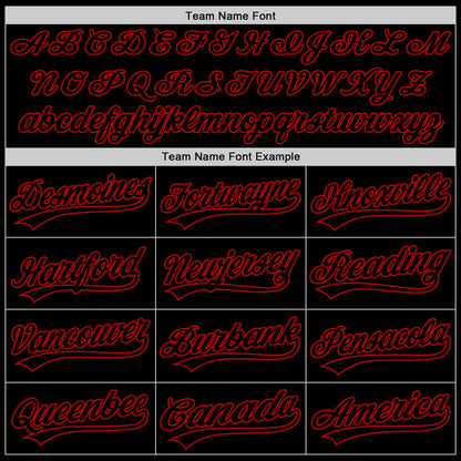 Custom Black Red Authentic Throwback Baseball Jersey - Sky-Custom