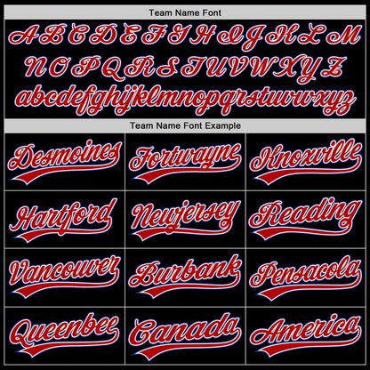 Custom Black Red-Royal Authentic Throwback Baseball Jersey - Sky-Custom