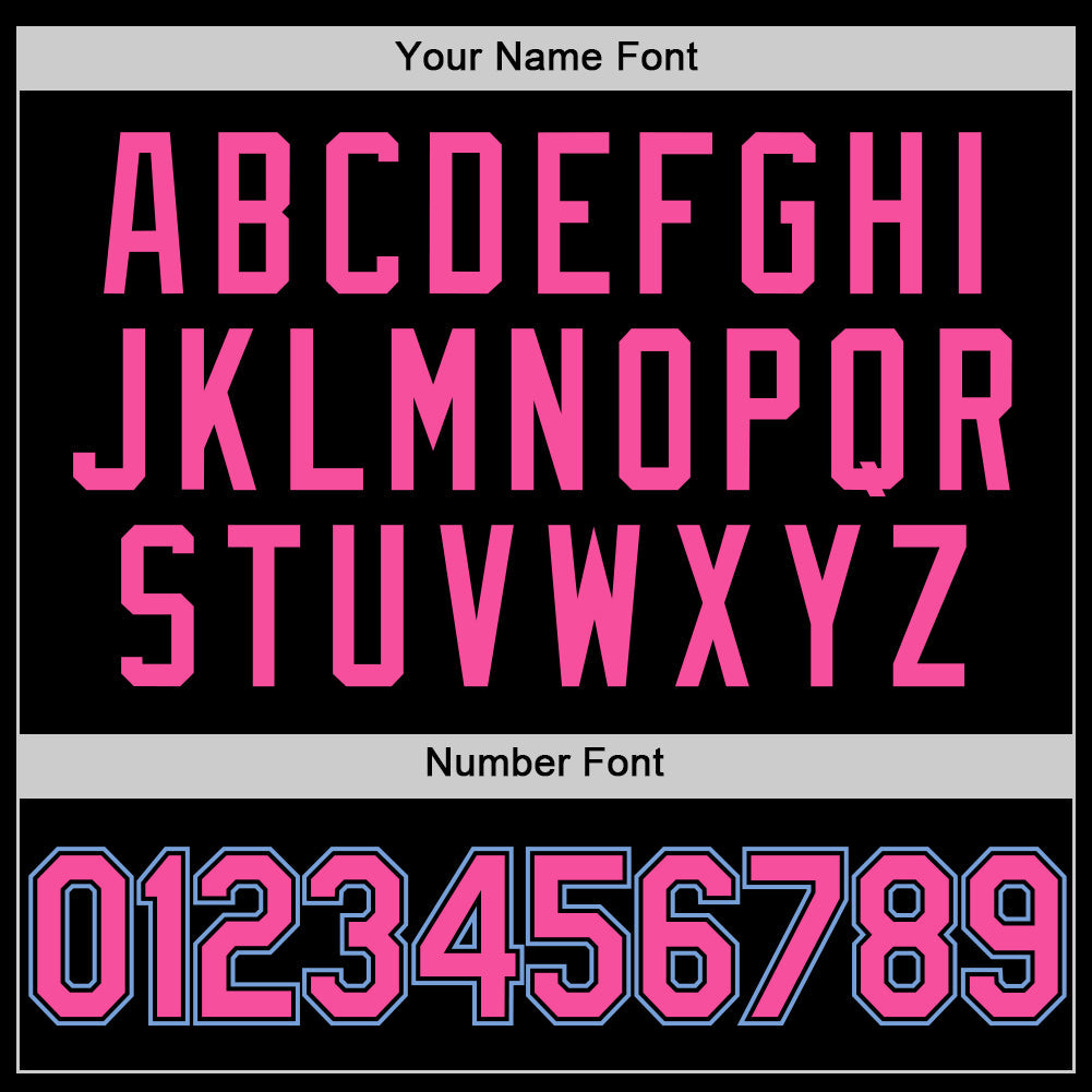 Custom Black Pink-Light Blue Authentic Throwback Baseball Jersey - Sky-Custom