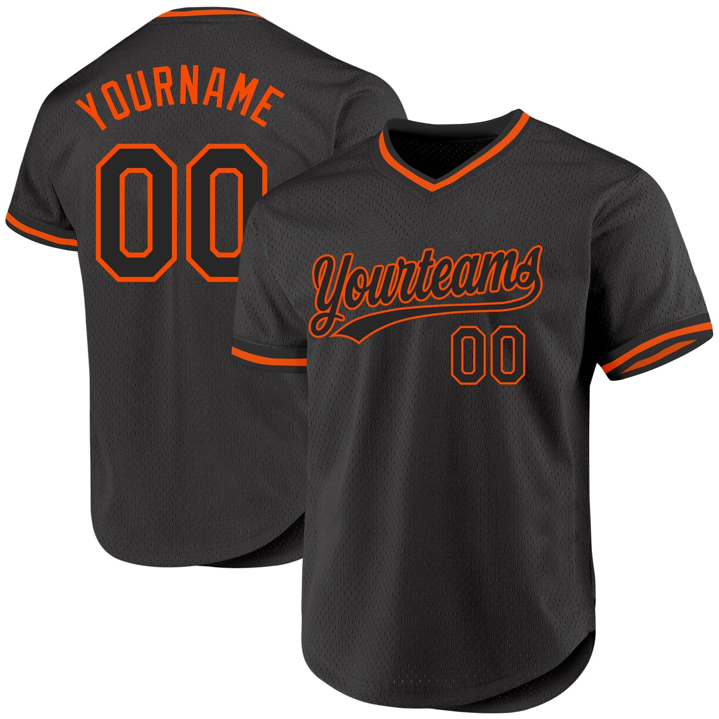 Custom Black Orange Authentic Throwback Baseball Jersey - Sky-Custom