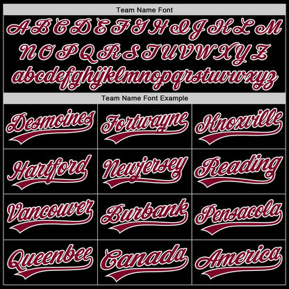 Custom Black Maroon-White Authentic Throwback Baseball Jersey - Sky-Custom