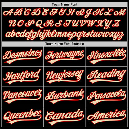 Custom Black Red-Cream Authentic Throwback Baseball Jersey - Sky-Custom