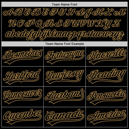 Custom Black Old Gold Authentic Throwback Baseball Jersey - Sky-Custom