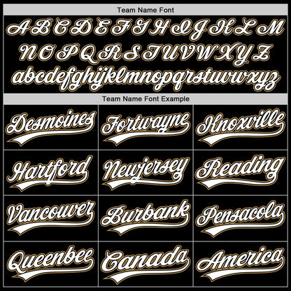 Custom Black White-Old Gold Authentic Throwback Baseball Jersey - Sky-Custom