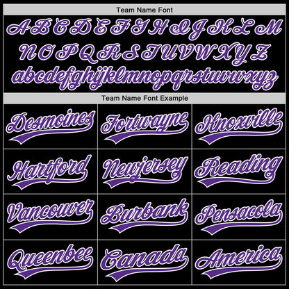 Custom Black Purple-White Authentic Throwback Baseball Jersey - Sky-Custom