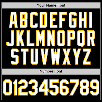 Custom Black White-Gold Authentic Throwback Baseball Jersey - Sky-Custom