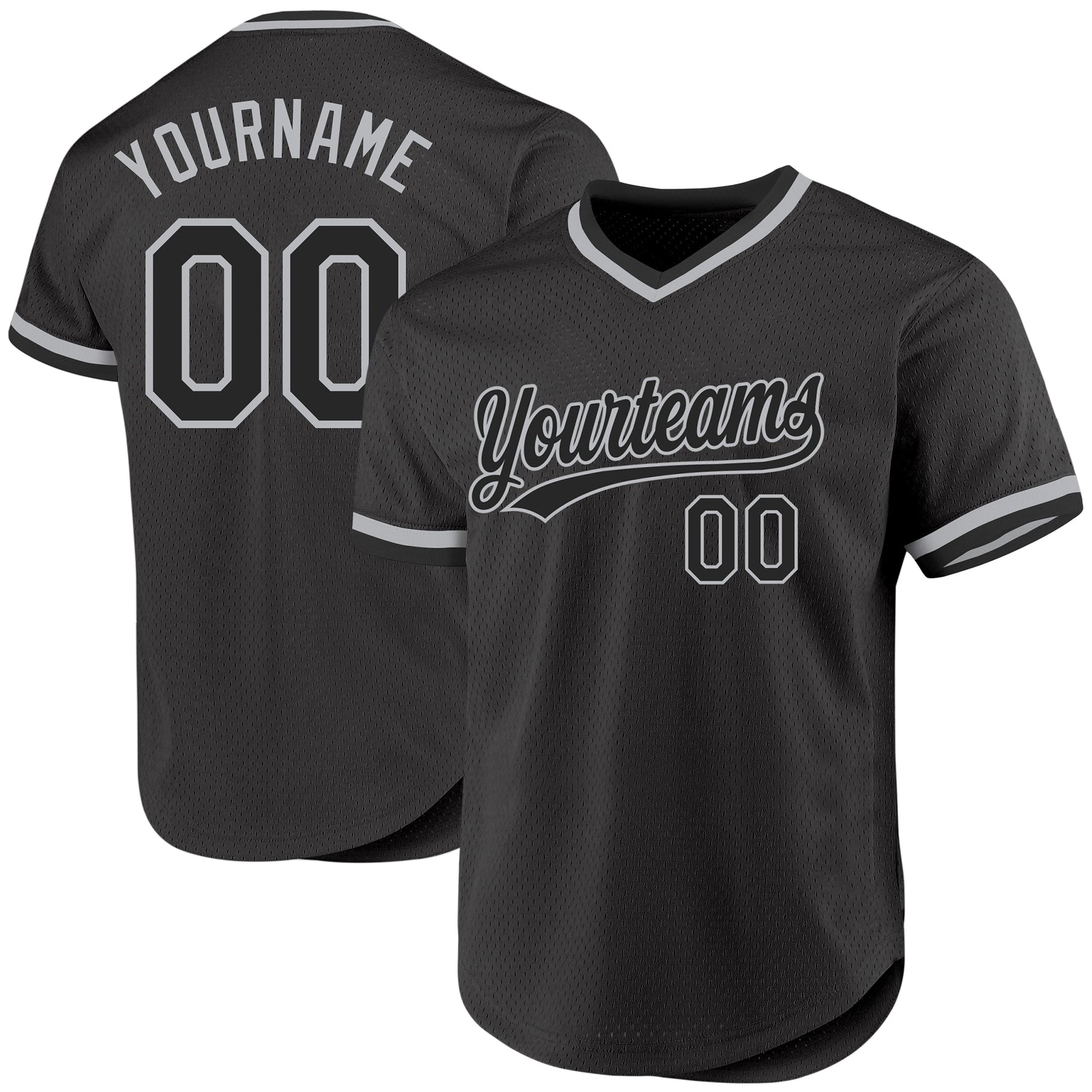 Custom Black Gray Authentic Throwback Baseball Jersey - Sky-Custom