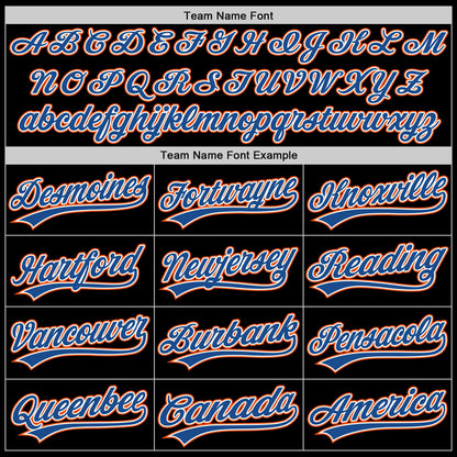 Custom Black Blue-Orange Authentic Throwback Baseball Jersey - Sky-Custom