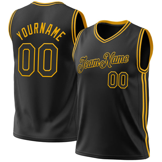 Custom Black Red Authentic Throwback Basketball Jersey - Sky-Custom