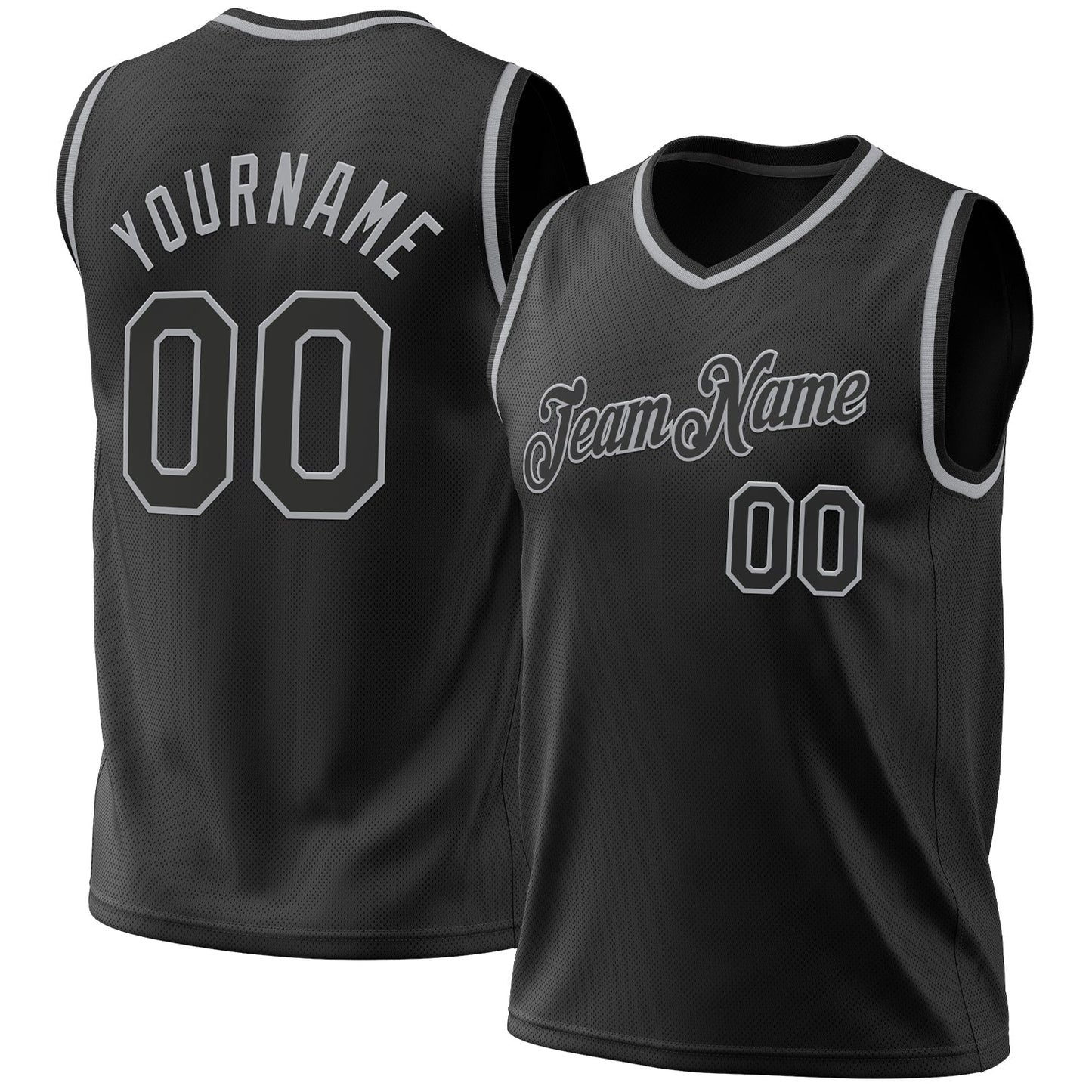 Custom Black Gray Authentic Throwback Basketball Jersey - Sky-Custom