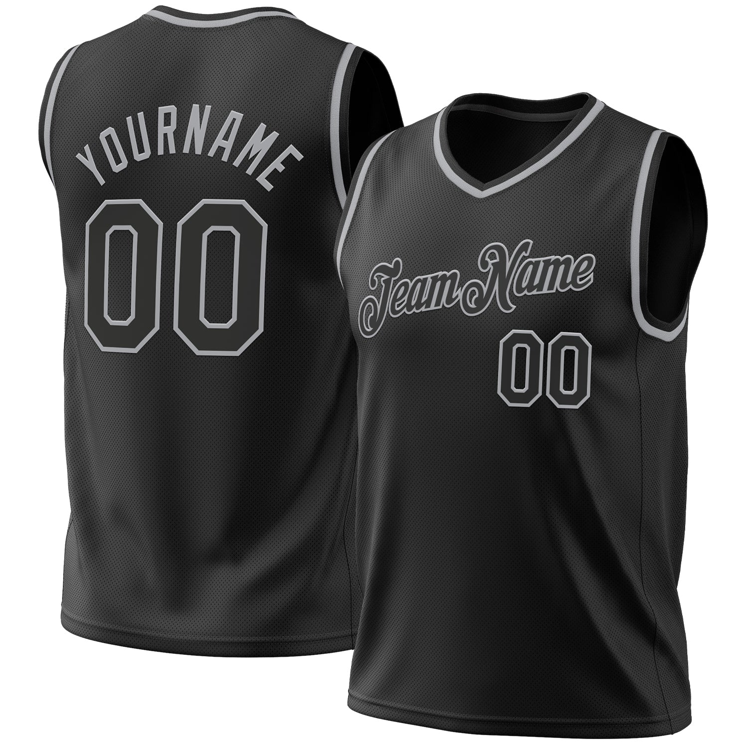 Custom Black Gray Authentic Throwback Basketball Jersey - Sky-Custom