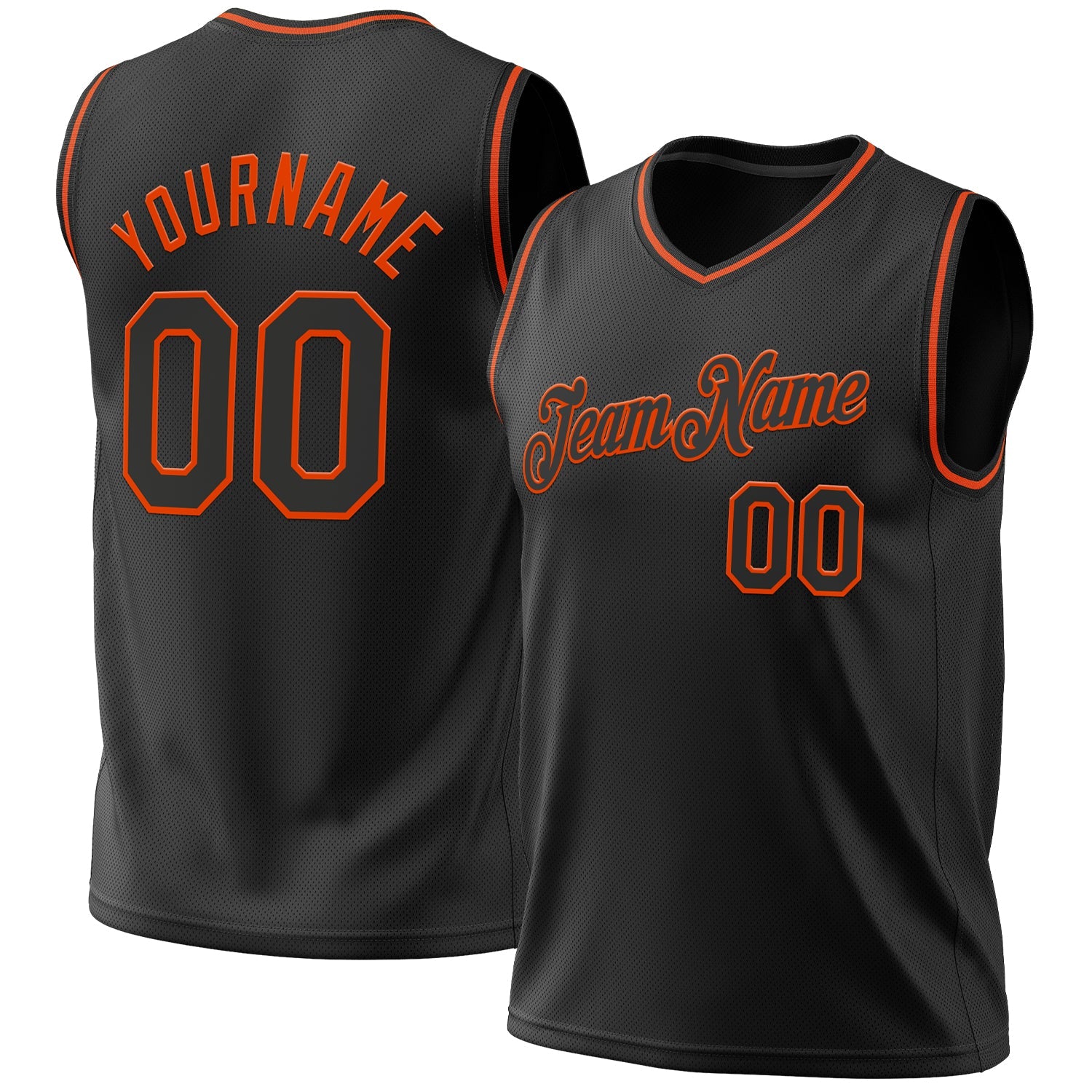 Custom Black Orange Authentic Throwback Basketball Jersey - Sky-Custom